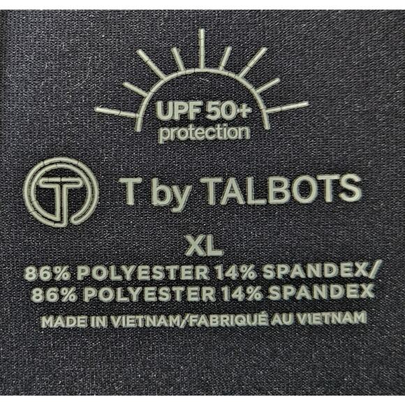 T by TALBOTS Women XL Athletic Jacket Full Zip Navy Yellow UPF50 Activewear 44" - Picture 3 of 9